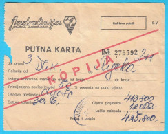 JADROLINIJA RIJEKA - Old Ship Ticket On Linie Dubrovnik - Rijeka 1970s * Shipping Company Kroatien Croatie Croazia - Europe