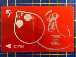 MACAU  1996 CHINESE LUNAR NEW YEAR OF THE RAT PHONE CARD VERY FINE AND CLEAN UNUSED - Macau