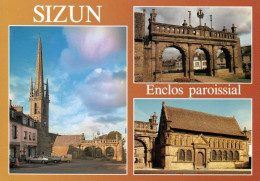 1 AK Frankreich * Sehenswürdigkeiten In Sizun - Turm Der Pfarrkirche, Tor Zum Pfarrbezirks Und Das Beinhaus Von Sizun * - Sizun