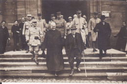 CARTE PHOTO    HAUT RHIN - MASSEVAVY  - CLEMENCEAU & CHURCHILL ET DES GENERAUX - ECRITE EN 1918 - Personnages