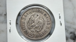 5 Mark Reichmark Hindenburg 1935 A Allemagne En Argent Empire Allemand - 5 Reichsmark
