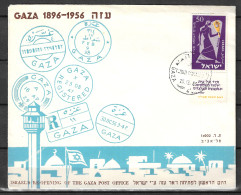 1956 POO FIRST DAY POST OFFICE OPENING PALESTINE GAZA STRIP MAIL STAMP ENVELOPE ISRAEL JUDAICA CACHET COVER - Brieven En Documenten