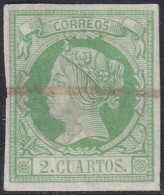 Spain 1860 Sc 49 España Ed 51 Muestra (specimen) Large Stain - Unused Stamps