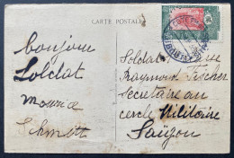 Carte De DJIBOUTI N°124 20c Vert Et Rouge De 1935 Pour SAIGON à Un Militaire Interessant... - Cartas & Documentos