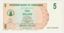 Zimbabwe 5 Dollars 2006 P#38 UNC - Zimbabwe