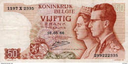 Billet -  BELGIQUE -  Cinquante  Francs  1966 - Te Identificeren