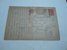 Russia USSR Postal Stationery Postcard Cover 1935 ?  TO ROME ITALY - Briefe U. Dokumente
