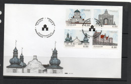 DENMARK - 2011- ARCHITECTURE SET OF 4 ON ILLUSTRATED FDC, - Lettere