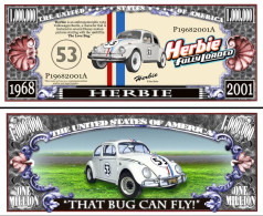 USA - FANTASY NOTE - HERBIE , THE  LOVE  BUG - UNC - Otros & Sin Clasificación