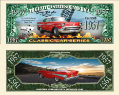 USA - FANTASY NOTE - CHEVY  BEL  AIR  HARDTOP 1957 - UNC / SERIES  CLASSIC  CAR - Andere & Zonder Classificatie