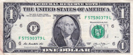 USA 1 Dollar Of Federal Reserve Notes 2013 ATLANTA  F-L  VF "free Shipping Via Regular Air Mail (buyer Risk)" - Federal Reserve Notes (1928-...)