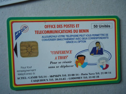 BENIN   USED CARDS CONFERENCE A ROIS  TELEPHONES - Bénin