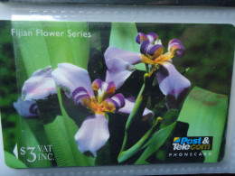 FIJI USED CARDS FLOWERS ORCHIDS - Fiji