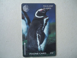 FALKLAND ISLANDS USED CARDS BIRD BIRDS  PENGUINS - Pingueinos