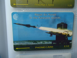 FALKLAND ISLANDS USED  CARDS  ARMS   ROCKET - Islas Malvinas