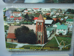 FALKLAND ISLANDS    USED CARDS  CHURCH  CATHEDRAL STANLEY - Islas Malvinas