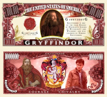 USA - FANTASY NOTE - HOUSE  GRYFFINDOR - UNC / SERIES  HARRY  POTTER - Other & Unclassified