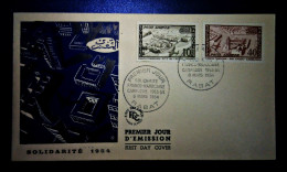 MOROCCO  MAROC TIMBRES  ENVELOPPE  FDC COVER  PREMIER JOUR SOLIDARITÉ 1954 RABAT - Maroc (1956-...)