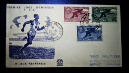 MOROCCO  MAROC TIMBRES  ENVELOPPE  FDC COVER  PREMIER JOUR 3EME JEUX PANARABES 1961 CASABLANCA - Maroc (1956-...)