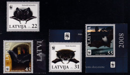 WWF- MAMMALS- BATS- LATVIA- SET OF 4-MNH-A5-43 - Bats