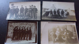 WWI LOT DE 4  PHOTOS DU 12 EME REGIMENT CHASSEURS ALPINS SOLDATS OFFICIERS - Krieg, Militär