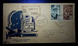 MOROCCO  MARRUECOS MAROC TIMBRES  ENVELOPPE  FDC   PREMIER JOUR FIRST DAY COVER OEUVRES SOCIALES DE L' ARMÉE 1963 RABAT - Maroc (1956-...)