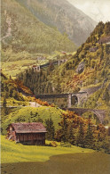 CARTOLINA  GOTTHARDBAHN-WASSEN,URI,SVIZZERA-DIE DREI EISENBAHNLLNIEN-NON VIAGGIATA - Wassen