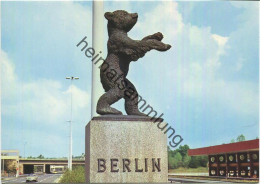 Berlin - Berliner Bär Am Grenzübergang Drei-Linden - AK Grossformat - Zehlendorf