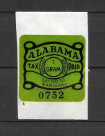 US Alabama 1 Gram Marijuana Tax Stamp - Usines & Industries