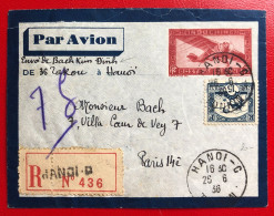 Indochine, Entier-Avion TAD HANOI C, Tonkin, 26.6.1936, Pour La France - (A446) - Storia Postale