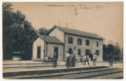 CPA - GERMAINE (Marne) - La Gare - Autres & Non Classés