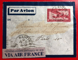 Indochine, Entier-Avion TAD HA-TINH, Annam, 24.12.1935, Pour La France - (A493) - Covers & Documents