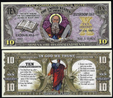 USA - FANTASY NOTE - MOSES & THE 10 COMMANDMENTS , NEW VERSION -  UNC / SERIES  JESUS - Sonstige & Ohne Zuordnung