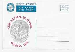 3772   Franquicia Postal  Aérea , Andorra 1982, Capa Mundial De Futbol - Covers & Documents