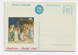 3772   Franquicia Postal  , Andorra 1982,  Nadal, Navidad - Lettres & Documents