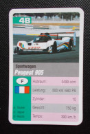 Trading Cards - ( 6 X 9,2 Cm ) 1995 - Sportwagen / Voiture De Sport - Peugeot 905 - France - N°4B - Auto & Verkehr