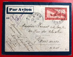 Indochine, Entier-Avion TAD KON-TUM, Annam, 23.12.1936, Pour La France - (A546) - Cartas & Documentos