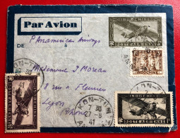 Indochine, Entier-Avion TAD KON-TUM, Annam, 27.8.1941, Pour La France (un Timbre Manquant Au Verso) - (A550) - Covers & Documents