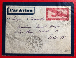 Indochine, Entier-Avion TAD CHAUDOC, Cochinchine, 26.3.1935, Pour La France - (A634) - Brieven En Documenten