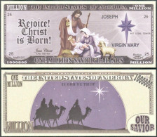 USA - FANTASY NOTE - REJOICE ! CHRIST  IS  BORN ! -  UNC / SERIES  JESUS - Autres & Non Classés