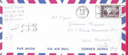 CANADA - BUSTA VIA AEREA FORMATO COMMERCIALE DA MONTREAL *2.VI.1968* PER MESSINA - ANNULLO A TARGHETTA - Luchtpost