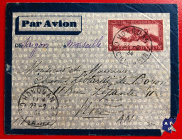 Indochine, Entier-Avion TAD HONQUAN, Cochinchine, 23.2.1934, Pour La France - (A654) - Covers & Documents
