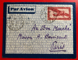 Indochine, Entier-Avion TAD TANAN, Cochinchine, 13.10.1934, Pour La France - (A677) - Covers & Documents