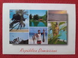 TARJETA POSTAL POST CARD POSTKARTE CARTE POSTALE REPÚBLICA DOMINICANA DOMINICAN REPUBLIC PESCADOR FISHERMAN MUJER GIRL.. - Dominikanische Rep.