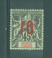 GRANDE COMORE - N°27* MH Trace De Charnière SCAN DU VERSO. Timbres De 1897-1900 Surchargés. - Nuevos