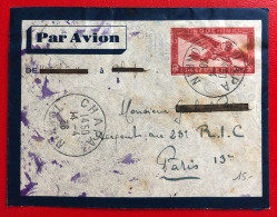 Indochine, Entier-Avion TAD CHAPA, Tonkin, 14.4.1936, Pour La France - (A683) - Brieven En Documenten