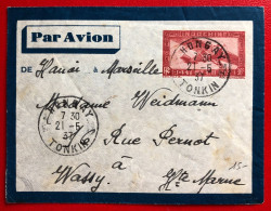 Indochine, Entier-Avion TAD HONGAY, Tonkin, 21.5.1937, Pour La France - (A710) - Brieven En Documenten