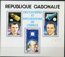 GABON - Découvertes Et Exploration De L'espace (feuillet) - Gabon (1960-...)