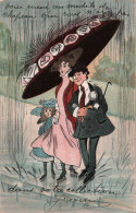 Illustrateur - Illustration Femme Avec Un Immense Chapeau - Monocle - Carte Postale Ancienne - Ohne Zuordnung