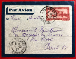 Indochine, Entier-Avion TAD TUYEN-QUANG, Tonkin, 1.10.1937, Pour La France - (A755) - Cartas & Documentos